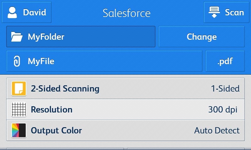 Capture d'écran application Salesforce